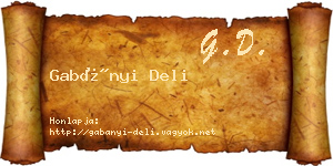 Gabányi Deli névjegykártya
